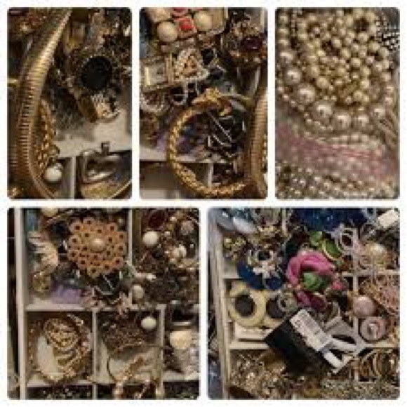 2 pounds vintage modern jewelry ~ unsearched untested wearable craft repair junk - Picture 5 of 7